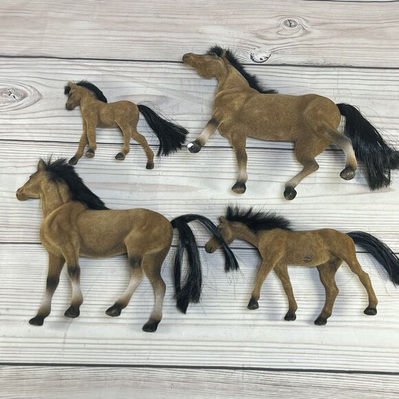 VTG Blue Grass Farms SET 4 HORSES Soft Mane Long Tail Toy Concepts Real Feel BGF - Picture 13 of 16